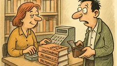 Vtip: Pokladní v knihkupectví počítá 550 Kč