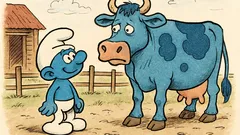 Vtip: Zkřížíte Šmoulu s krávou…