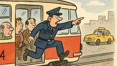 Vtip: Naskočí policista do tramvaje…