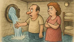 Vtip: Manželé v kajutě, voda po kolena