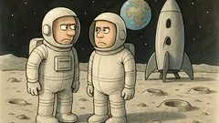 Vtip: Dva kosmonauti stojí na Měsíci