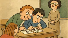 Vtip: Učitelé říkají opisování, my „týmová práce“