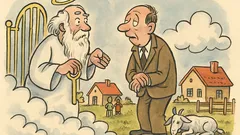 Vtip: Muž zemře a přijde do nebe