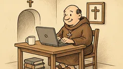 Vtip: Představený kláštera na home office...