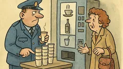 Vtip: Policista u automatu na kávu...