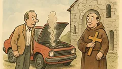 Vtip: Pán v klášteře hledá tajné dveře