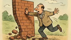 Vtip: Proč se za mužem zřítí zeď?