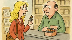 Vtip: Blondýnka reklamuje tužkové baterie v trafice