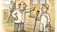 Vtip: Mistr pošle učně natřít okna