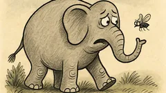 Vtip: Jde slon a muška…