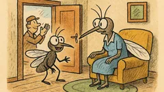 Vtip: Malý komár vypráví mamince po letu