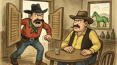 Vtip: Naštvaný kovboj vtrhne do saloonu…