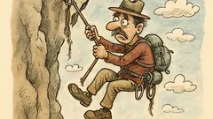 Vtip: Nekvalitní horolezecká výbava má dvě výhody