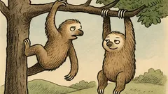 Vtip: Visí dva lenochodi na stromě…