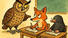 Vtip: Sova přistihne lišku při opisování