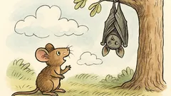 Vtip: Malá myška poprvé vidí netopýra