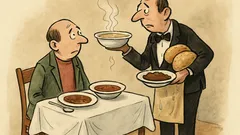 Vtip: Host si objedná polévku, guláš a housky