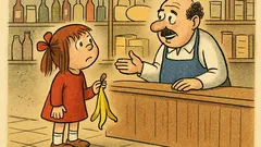 Vtip: Holčička s banánovou slupkou v obchodě