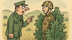 Vtip: Vojíne, včera jsem vás neviděl!