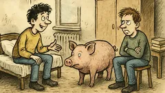 Vtip: Dva studenti chtějí prase na kolej