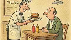 Vtip: Prosil bych jeden hamburger…