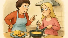 Vtip: Matka učí blondýnku smažit sýr…