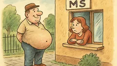 Vtip: Chlápek s břichem před školkou