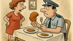 Vtip: Manželka policisty: Nauč se jíst!