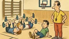 Vtip: Pavlík při tělocviku jede z kopce