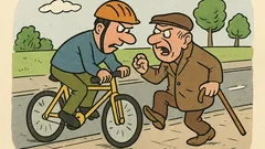 Vtip: Cyklista najede do staršího pána…