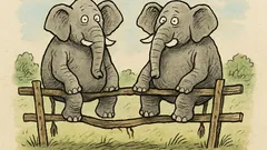Vtip: Na plot si sedli dva sloni