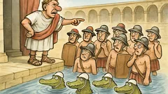 Vtip: Gladiátoři hrají vodní pólo s krokodýly