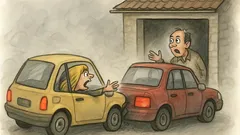 Vtip: Blondýnka řídí v husté mlze