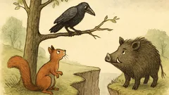 Vtip: Sedí vrána nad propastí…