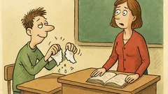 Vtip: Student roztrhal test před učitelem