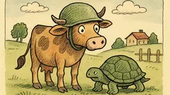 Vtip: Víš, co zkříží kráva se želvou?