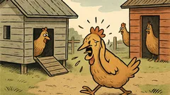 Vtip: Tři slepice hrají na schovávanou