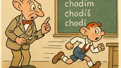 Vtip: Hurvínku, časuj sloveso chodit