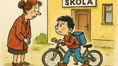 Vtip: Proč Pepíček táhne kolo do školy?