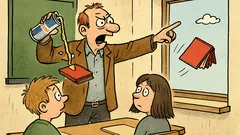 Vtip: Učitel během hodiny polil knížku Red Bullem