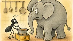 Vtip: Mravenec chystá oběd pro slona…