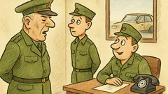 Vtip: Generál: „Přijďte jako za tátou…“