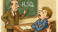 Vtip: Pan učitel píše vzorec H2SO4