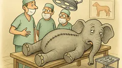 Vtip: Zvěrolékaři operují slona… a sestřička?