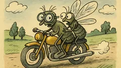 Vtip: Mouchy jedou na motorce…