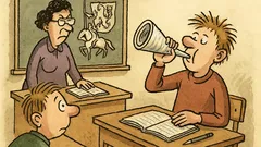 Vtip: Při dějepisu troubil hymnu do sešitu