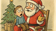 Vtip: Dítě si vlezlo Santovi na klín