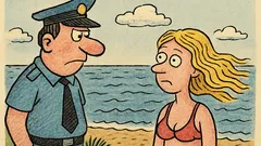 Vtip: U moře se ptá policista přítelkyně